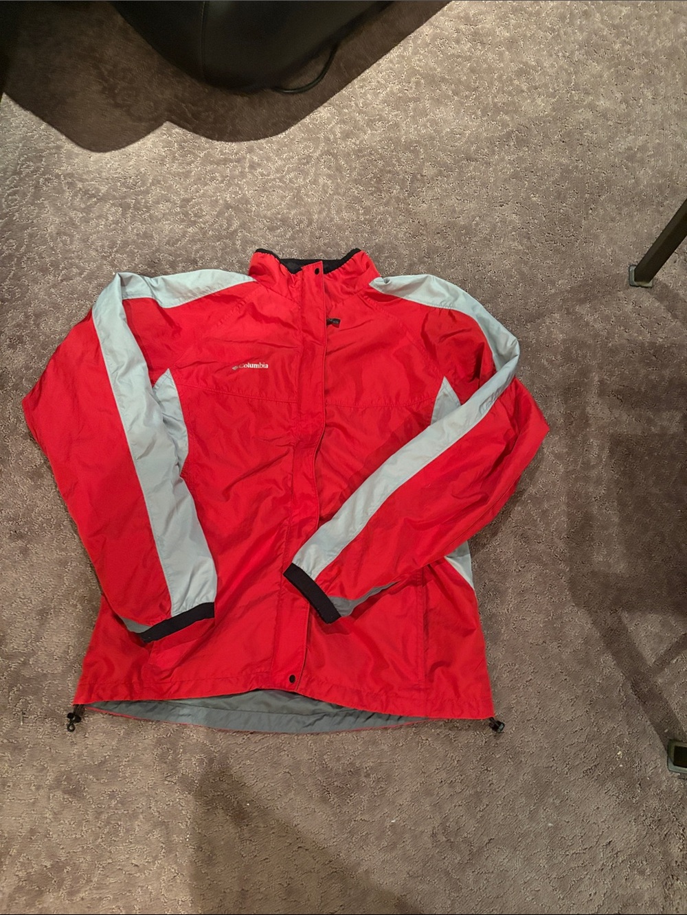 Columbia Red Jacket with Light Gray Accents